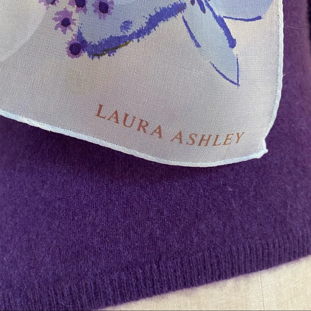 Laura Ashley silk georgette floral oblong scarf - Picture 4 of 5